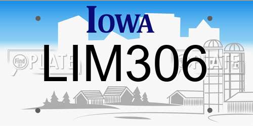 LIM306 Iowa License Plate