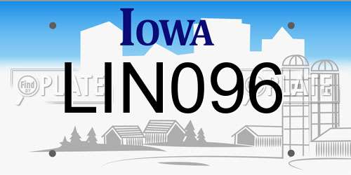 LIN096 Iowa License Plate
