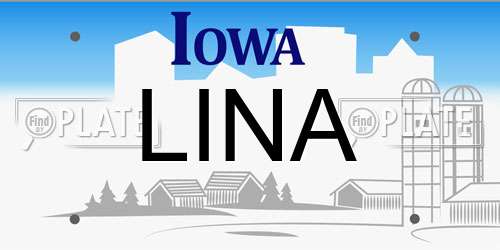 LINA Iowa License Plate