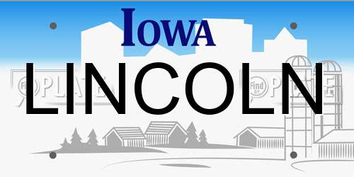 LINCOLN Iowa License Plate