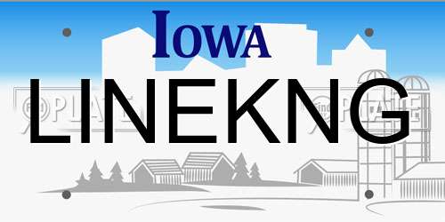 LINEKNG Iowa License Plate