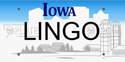 LINGO Iowa License Plate
