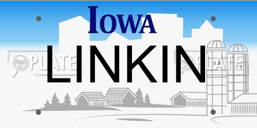 LINKIN Iowa License Plate