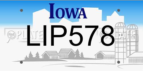 LIP578 Iowa License Plate