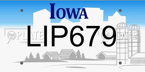 LIP679 Iowa License Plate