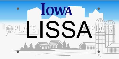 LISSA Iowa License Plate