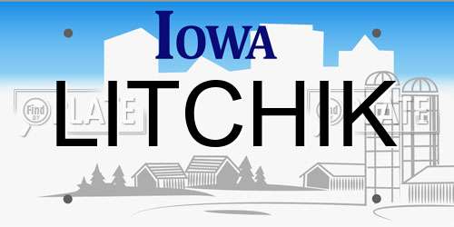 LITCHIK Iowa License Plate