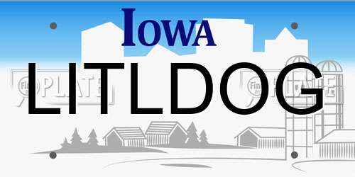 LITLDOG Iowa License Plate