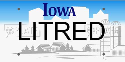 LITRED Iowa License Plate
