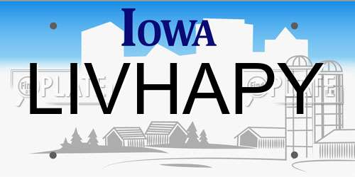 LIVHAPY Iowa License Plate