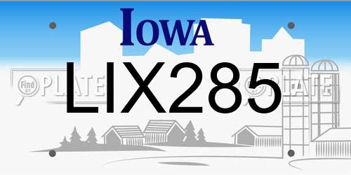 LIX285 Iowa License Plate
