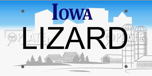 LIZARD Iowa License Plate