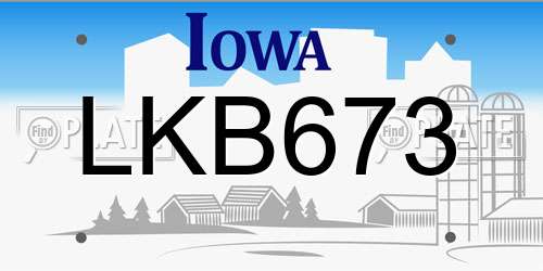 LKB673 Iowa License Plate