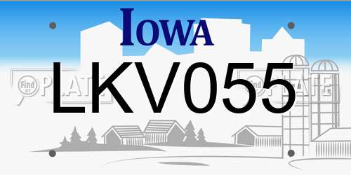 LKV055 Iowa License Plate
