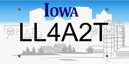 LL4A2T Iowa License Plate