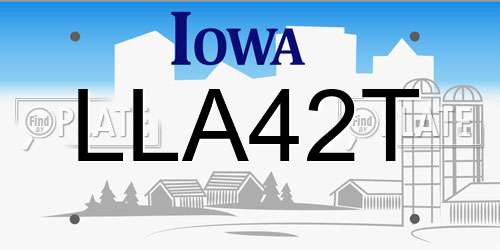 LLA42T Iowa License Plate