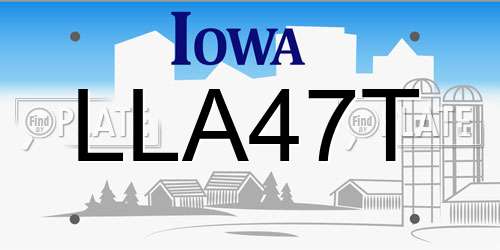 LLA47T Iowa License Plate