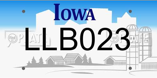 LLB023 Iowa License Plate