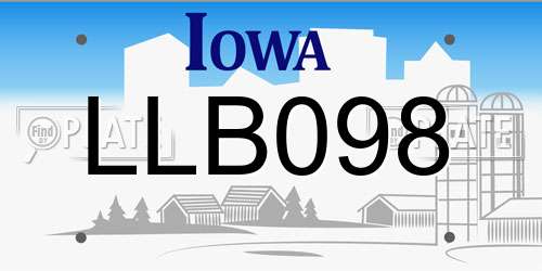 LLB098 Iowa License Plate