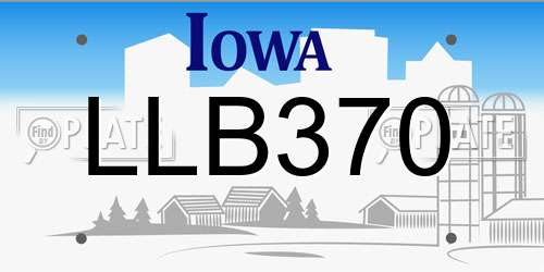 LLB370 Iowa License Plate