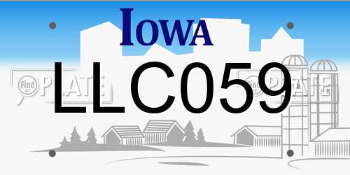 LLC059 Iowa License Plate