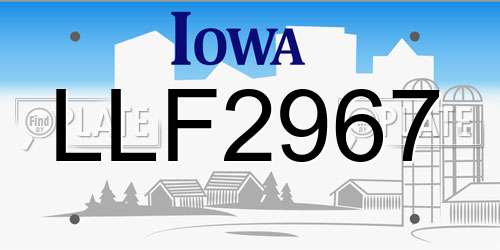 LLF2967 Iowa License Plate