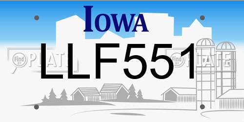 LLF551 Iowa License Plate
