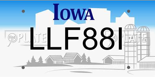 LLF88I Iowa License Plate