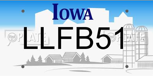 LLFB51 Iowa License Plate