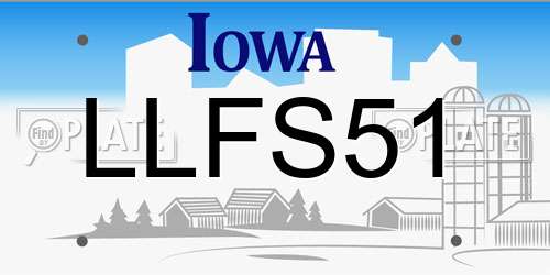 LLFS51 Iowa License Plate