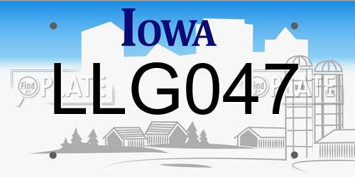 LLG047 Iowa License Plate