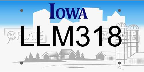 LLM318 Iowa License Plate