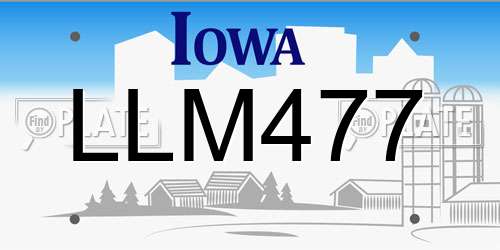 LLM477 Iowa License Plate