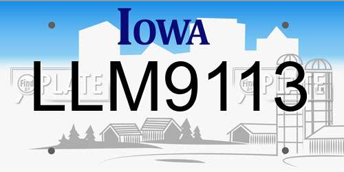 LLM9113 Iowa License Plate