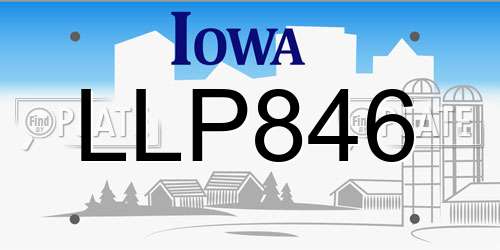 LLP846 Iowa License Plate