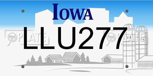 LLU277 Iowa License Plate