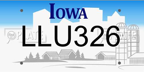 LLU326 Iowa License Plate