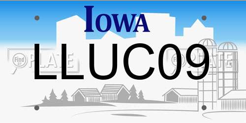LLUC09 Iowa License Plate