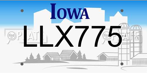 LLX775 Iowa License Plate
