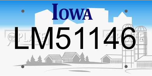 LM51146 Iowa License Plate