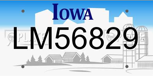 LM56829 Iowa License Plate