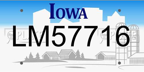 LM57716 Iowa License Plate