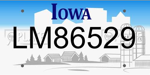 LM86529 Iowa License Plate