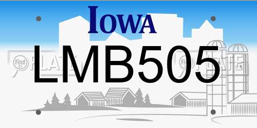 LMB505 Iowa License Plate