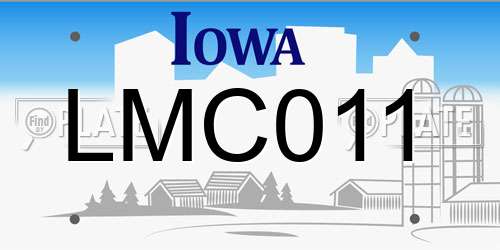 LMC011 Iowa License Plate