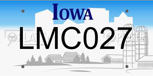 LMC027 Iowa License Plate