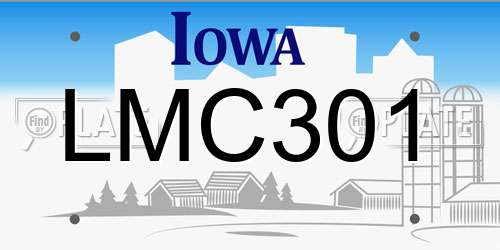 LMC301 Iowa License Plate
