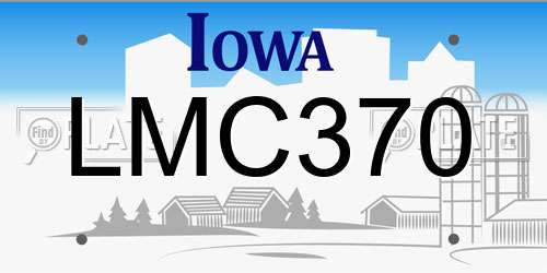 LMC370 Iowa License Plate