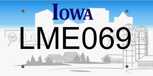 LME069 Iowa License Plate