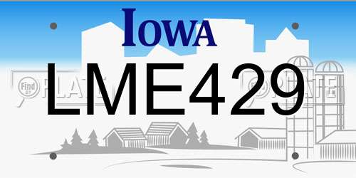 LME429 Iowa License Plate